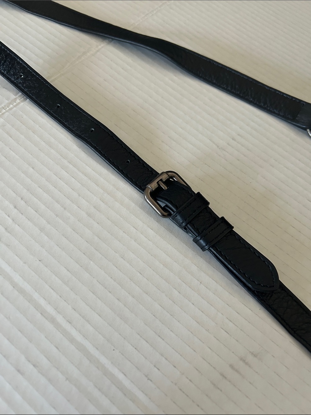 Beautiful Black Pebbled Leather Crossbody with Silver Logo - Picture 14 of 15